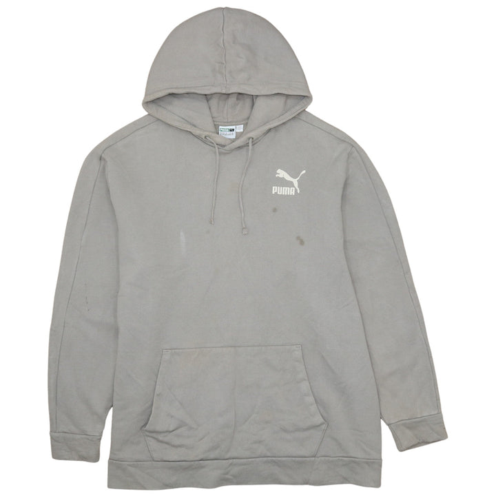 Puma Men's Grey 2XL Pullover Hoodie with Logo and Pocket