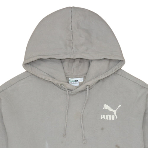 Puma Men's Grey 2XL Pullover Hoodie with Logo and Pocket