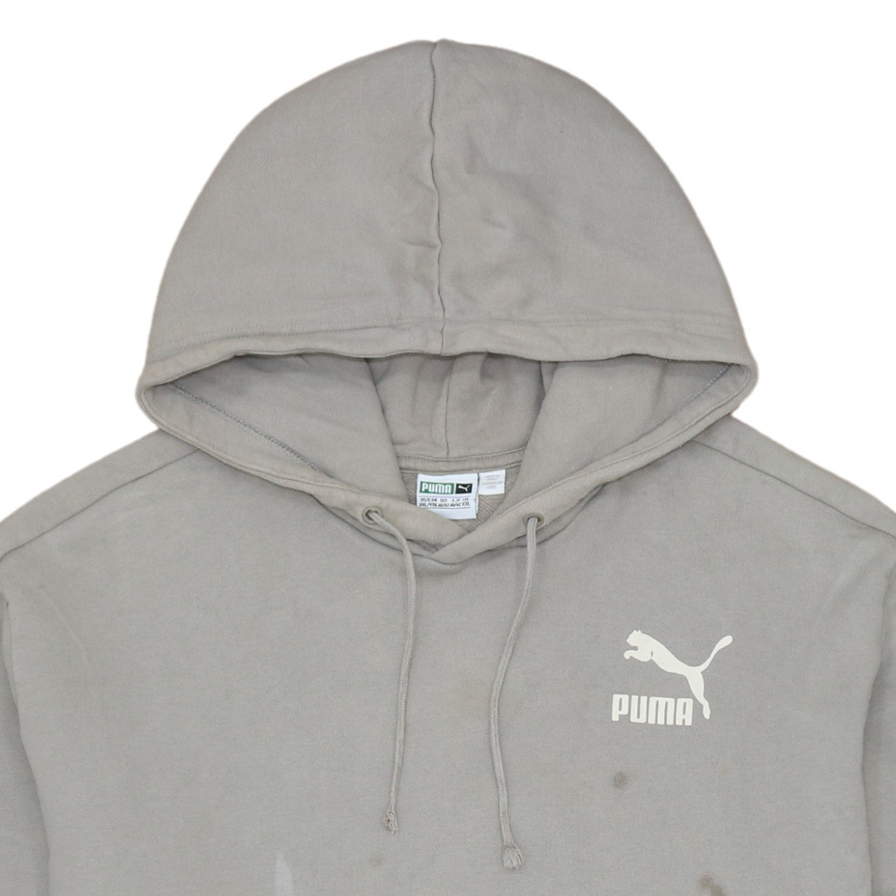 Puma Men's Grey 2XL Pullover Hoodie with Logo and Pocket