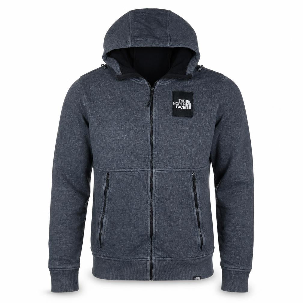 Front view of The North Face Men's Grey Full Zip Hoodie, size S, Regular Fit