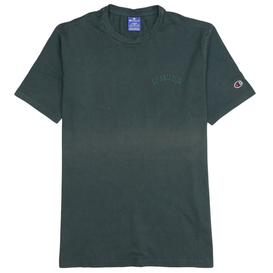 Champion Men's Green Embroidered Logo Short Sleeve T-Shirt - Size L