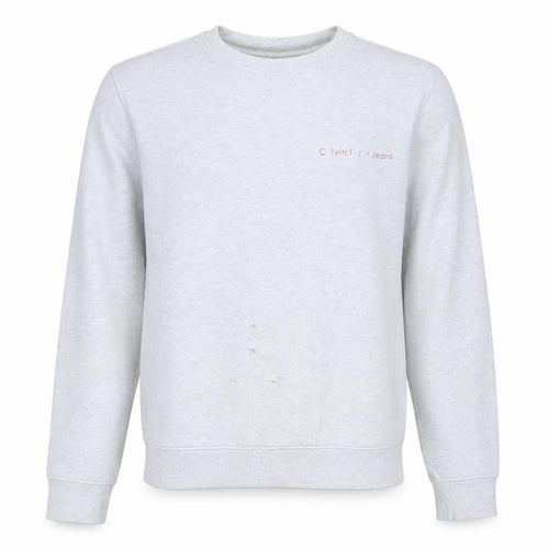Calvin Klein Jeans Men's Grey Slim Fit Crew Neck Sweatshirt M