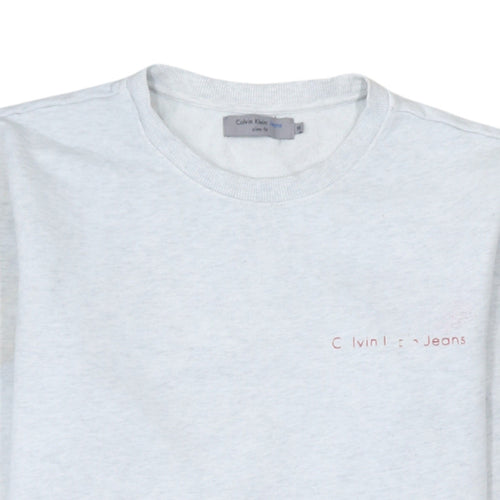 Calvin Klein Jeans Men's Grey Slim Fit Crew Neck Sweatshirt M