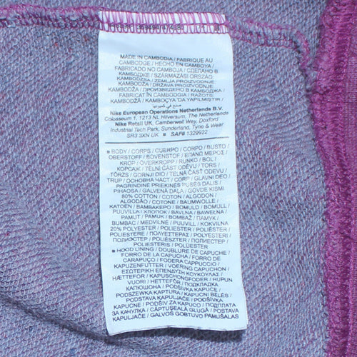Nike Women's Purple Pullover Hoodie Medium Cotton Blend
