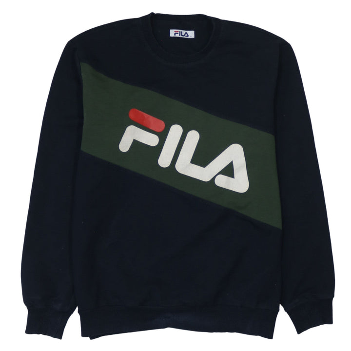 Fila Men Blue XL Pullover Sweatshirt Crew Neck Logo Graphic