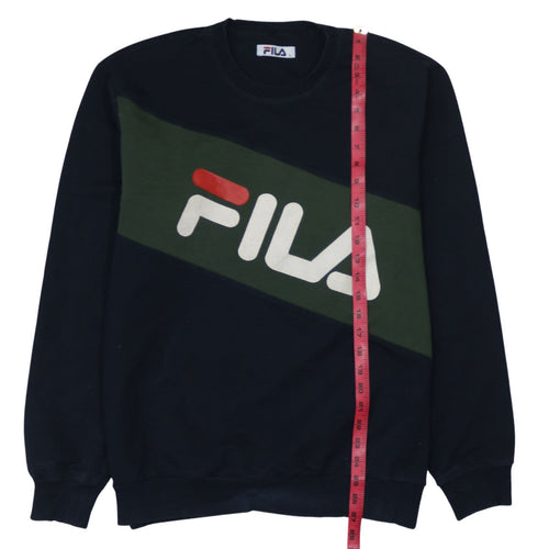 Fila Men Blue XL Pullover Sweatshirt Crew Neck Logo Graphic