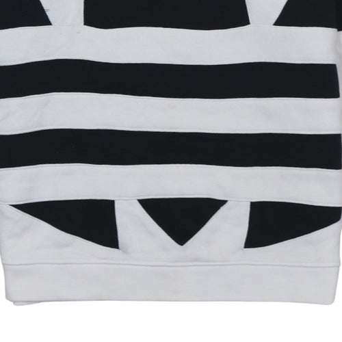 Adidas Women's White & Black Pullover Hoodie UK 10 Cotton Blend