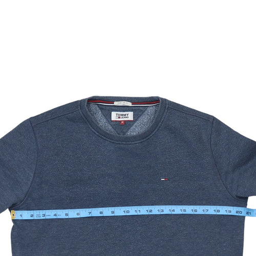 Tommy Jeans Men Blue Regular Fit Crew Neck Sweatshirt M