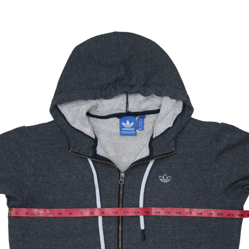 Adidas Mens Grey Full Zip Hoodie Size M Regular Fit
