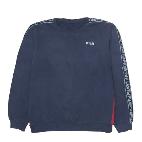 Fila Men's Blue XL Pullover Sweatshirt Crew Neck Logo Sportswear