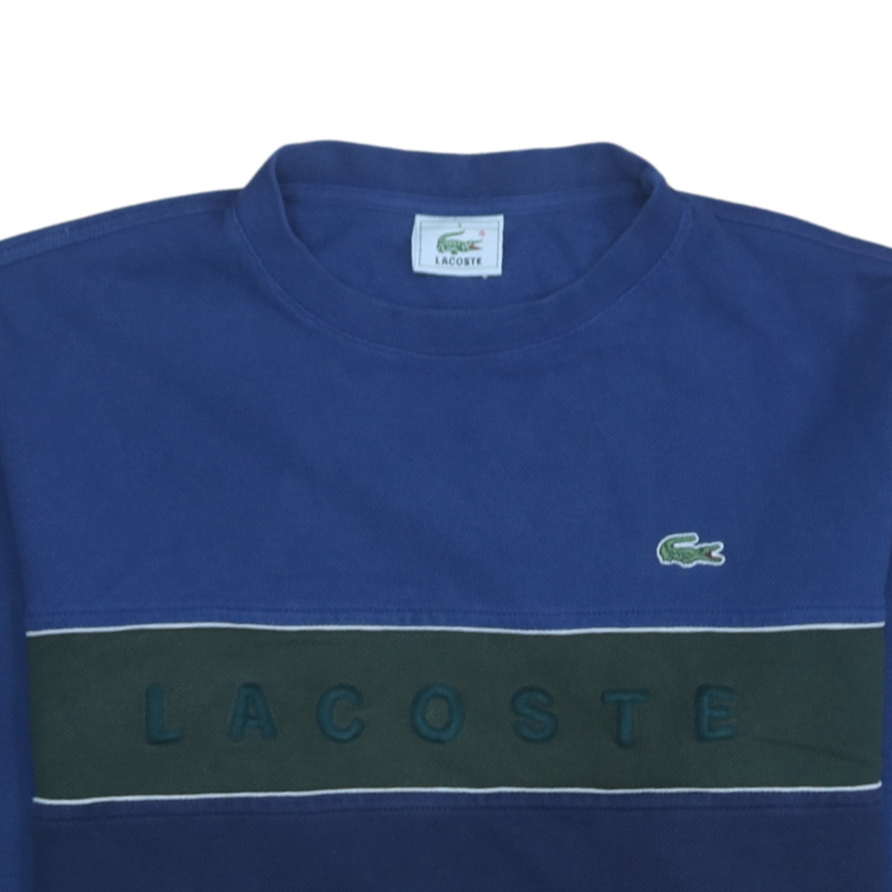 Lacoste Men's Blue Embroidered Logo Sweatshirt L Regular Fit