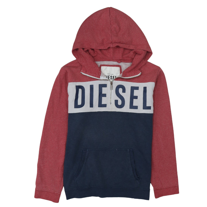 Diesel Mens Multicoloured XL 1/2 Zip Hoodie Graphic Print Hooded Sweatshirt