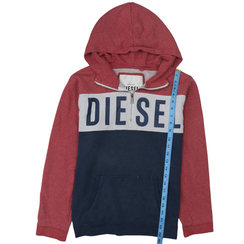 Diesel Mens Multicoloured XL 1/2 Zip Hoodie Graphic Print Hooded Sweatshirt