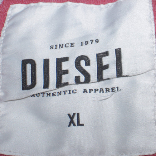 Diesel Mens Multicoloured XL 1/2 Zip Hoodie Graphic Print Hooded Sweatshirt