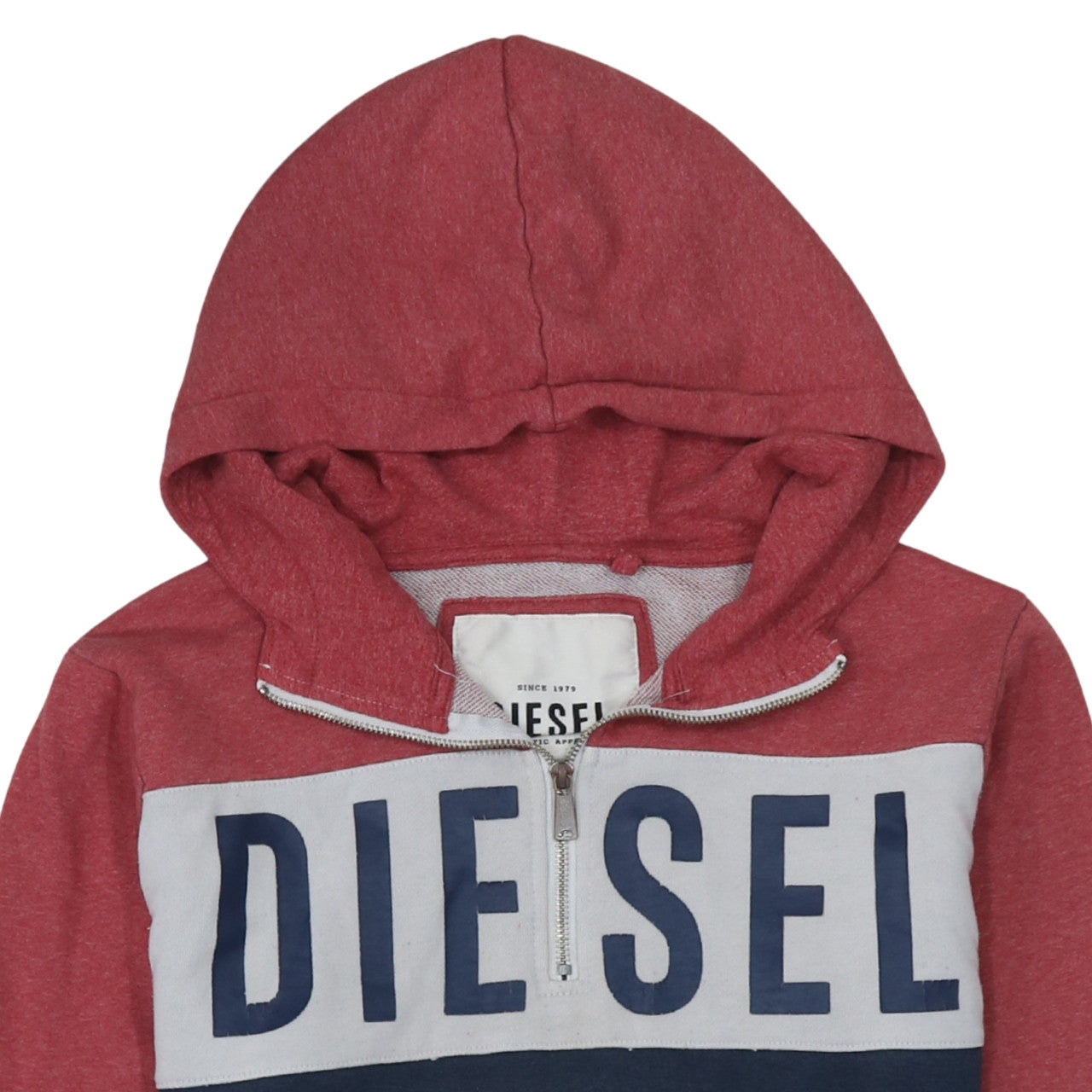 Diesel Mens Multicoloured XL 1/2 Zip Hoodie Graphic Print Hooded Sweatshirt