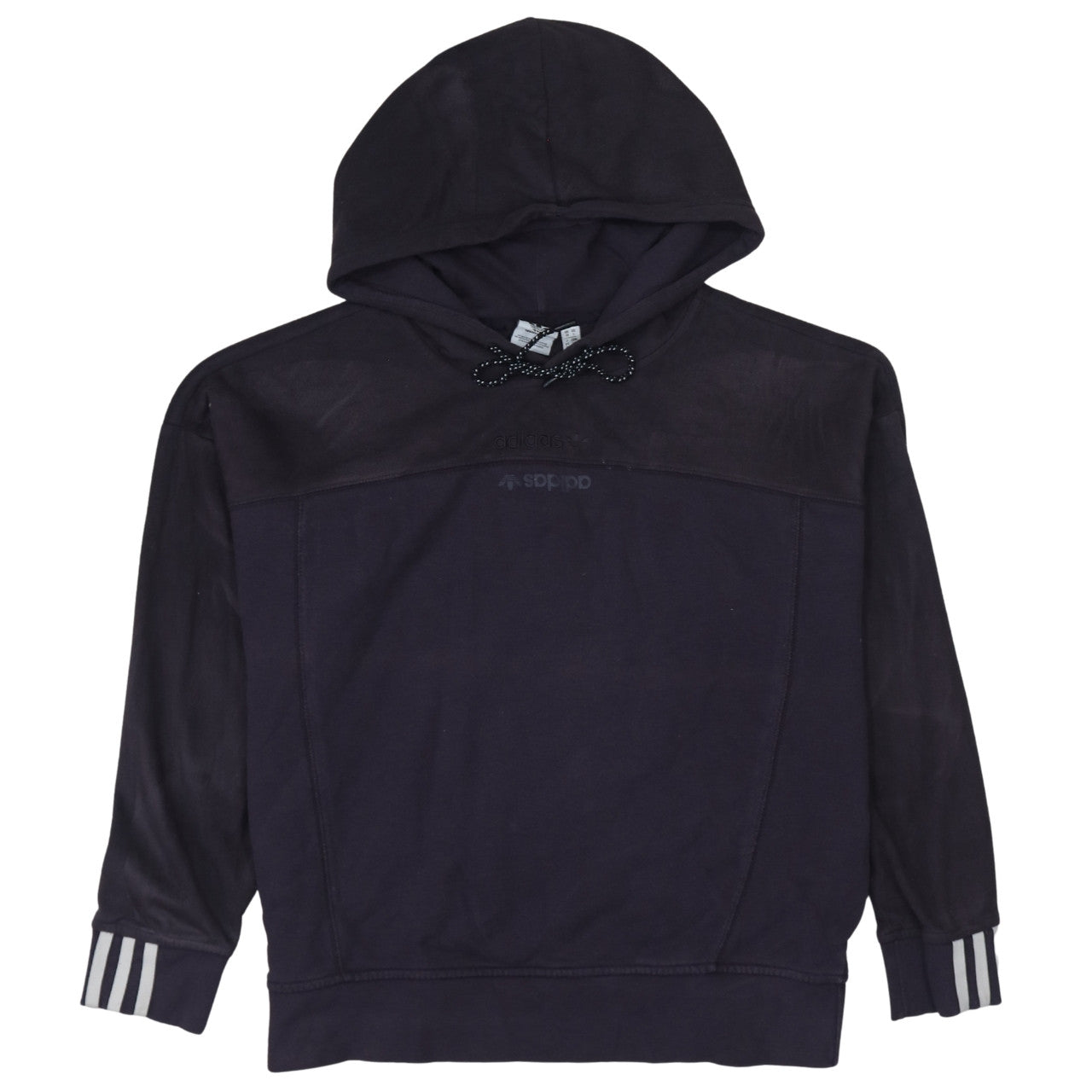 Adidas Womens Black Size 10 Pullover Hoodie Sweatshirt