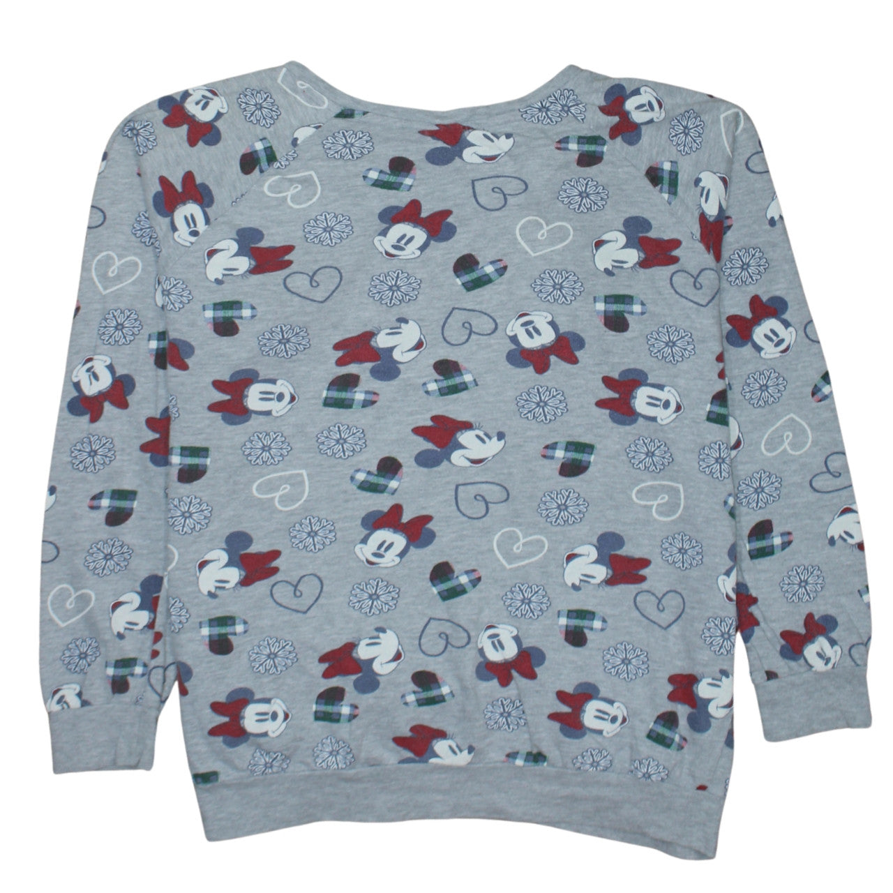 Disney Tu Womens Grey Minnie Mouse Pullover Sweatshirt Size 12