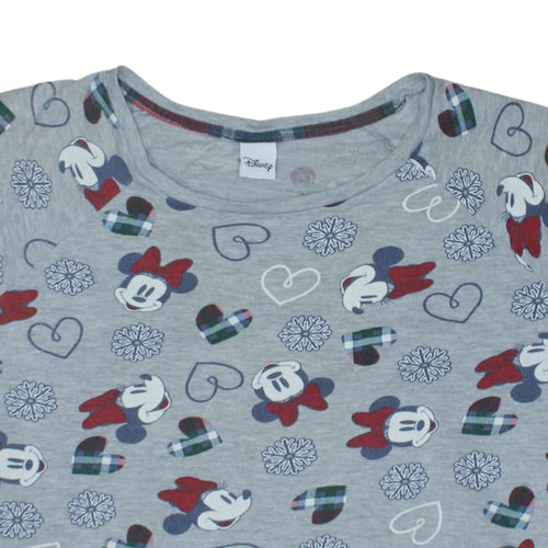 Disney Tu Womens Grey Minnie Mouse Pullover Sweatshirt Size 12