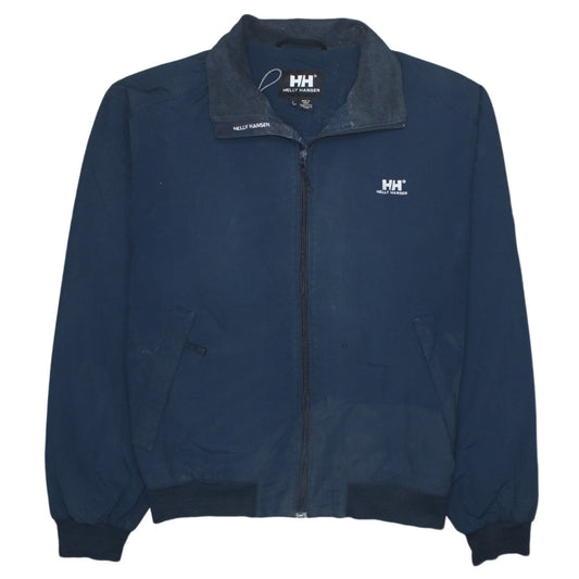 Helly Hansen Men's Blue Nylon Bomber Jacket L Windproof Full Zip