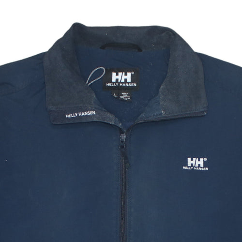 Helly Hansen Men's Blue Nylon Bomber Jacket L Windproof Full Zip