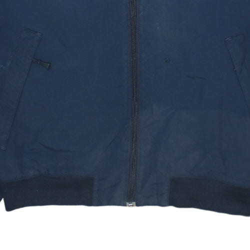 Helly Hansen Men's Blue Nylon Bomber Jacket L Windproof Full Zip