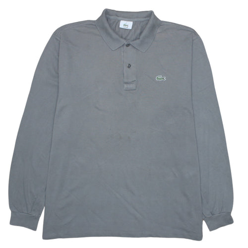 Lacoste Men's Grey Long Sleeve Cotton Polo Shirt Size L