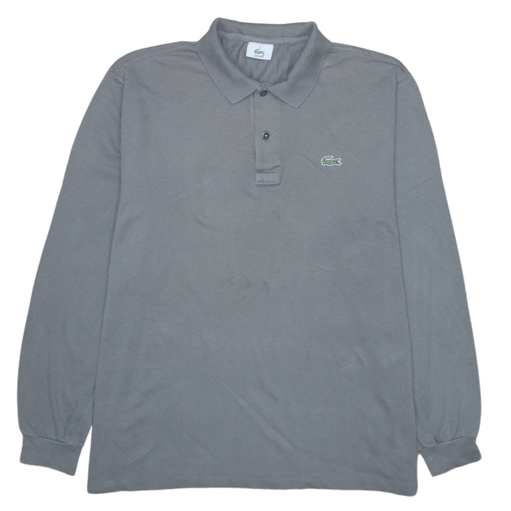 Lacoste Men's Grey Long Sleeve Cotton Polo Shirt Size L