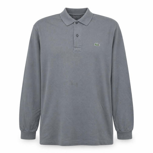 Lacoste Men's Grey Long Sleeve Cotton Polo Shirt Size L