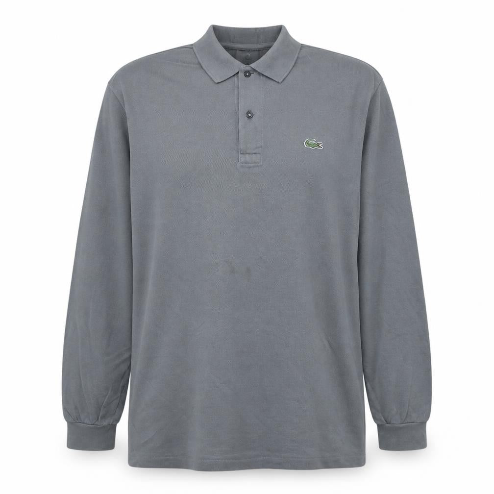 Lacoste Men's Grey Long Sleeve Cotton Polo Shirt Size L