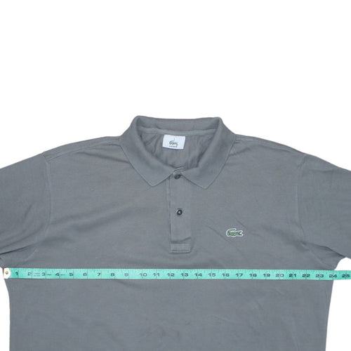 Lacoste Men's Grey Long Sleeve Cotton Polo Shirt Size L