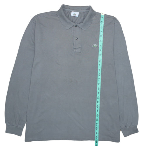 Lacoste Men's Grey Long Sleeve Cotton Polo Shirt Size L