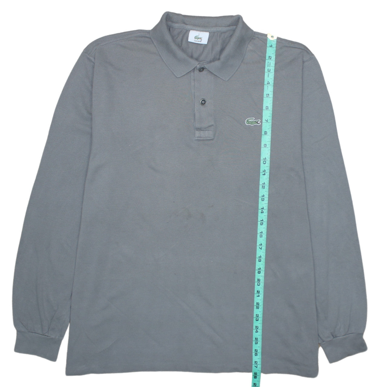 Lacoste Men's Grey Long Sleeve Cotton Polo Shirt Size L