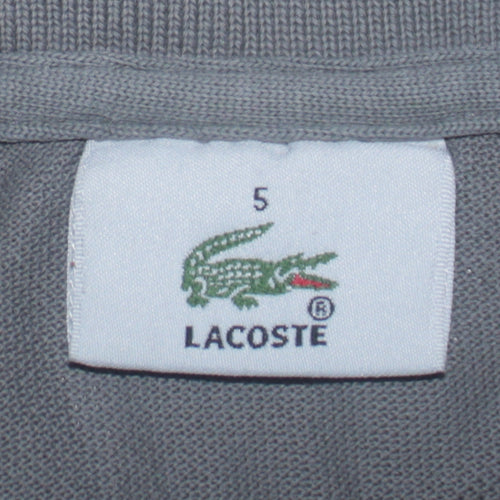 Lacoste Men's Grey Long Sleeve Cotton Polo Shirt Size L