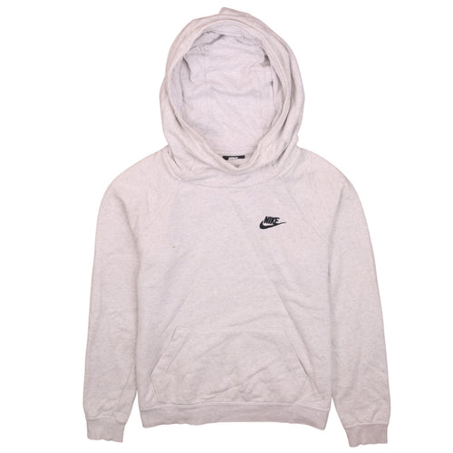 Nike Men Grey Pullover Hoodie Small Fleece Logo Sweatshirt