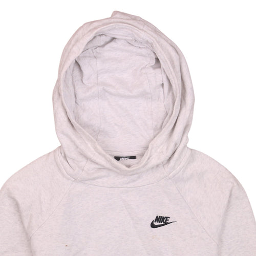 Nike Men Grey Pullover Hoodie Small Fleece Logo Sweatshirt