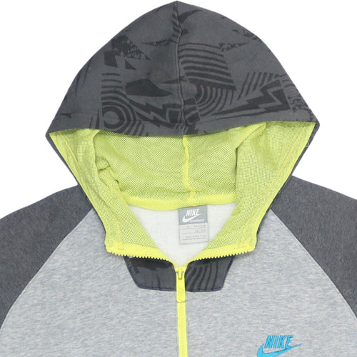 Nike Boys Grey Full Zip Hoodie XL 13-15 Years Sportswear Style