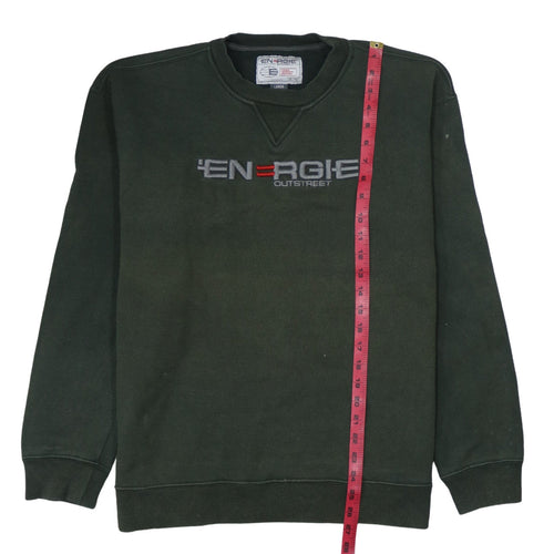Energie Men's Green Large Pullover Crew Neck Embroidered Sweatshirt