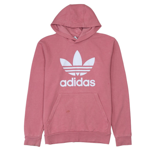 Adidas Girls Pink Hooded Pullover Sweatshirt XL 15-16 Years Cotton Blend