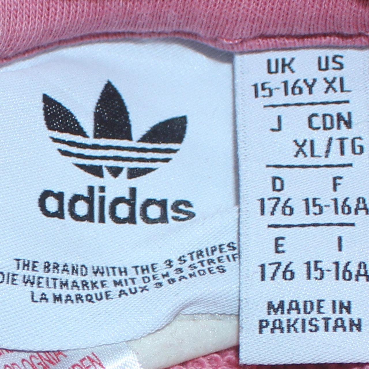 Adidas Girls Pink Hooded Pullover Sweatshirt XL 15-16 Years Cotton Blend