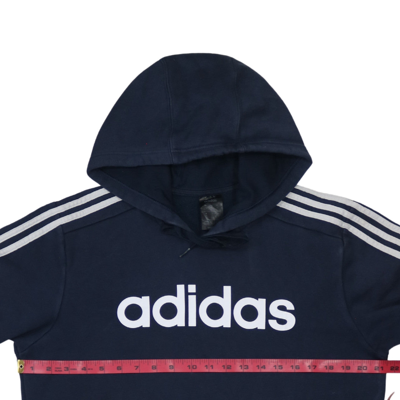 adidas Men’s Blue Pullover Hoodie Medium Logo Fleece Sweatshirt