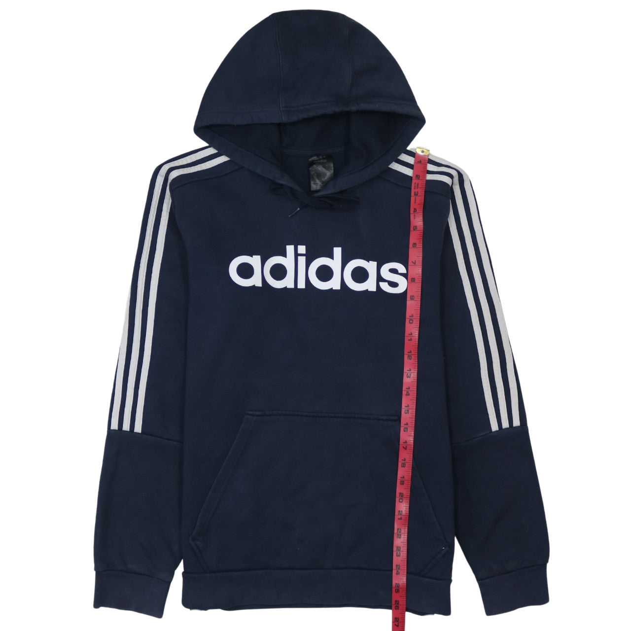 adidas Men’s Blue Pullover Hoodie Medium Logo Fleece Sweatshirt