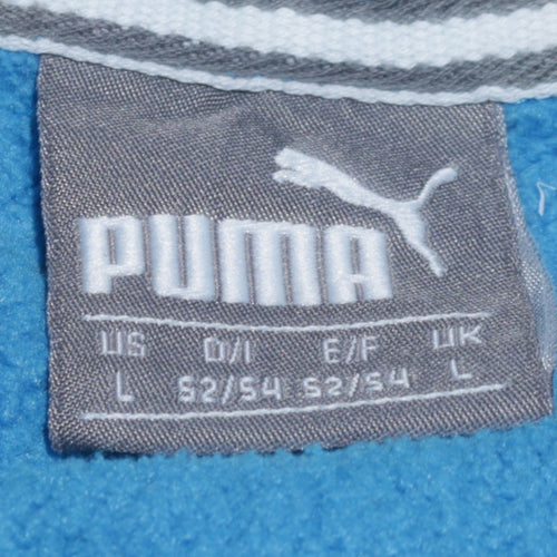 Puma Mens Blue Pullover Hoodie L Logo Graphic Sportswear