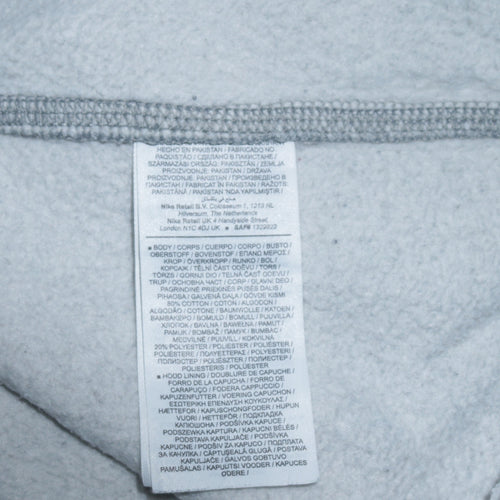 Nike Men Grey Pullover Hoodie L Regular Fit Fleece Sportswear
