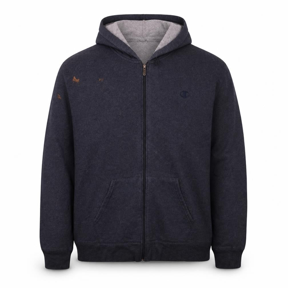 Champion Men’s Grey 2XL Full Zip Hoodie Sweatshirt