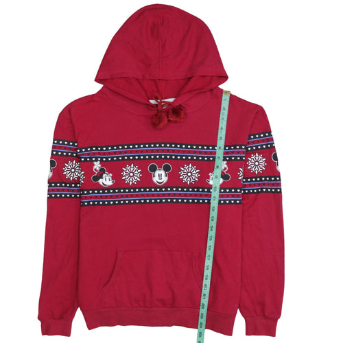 Disney Women's Red Hoodie XL Mickey Mouse Fair Isle Pullover Secret Possessions