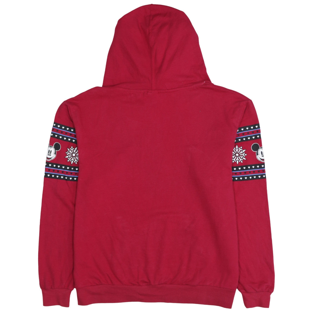 Disney Women's Red Hoodie XL Mickey Mouse Fair Isle Pullover Secret Possessions