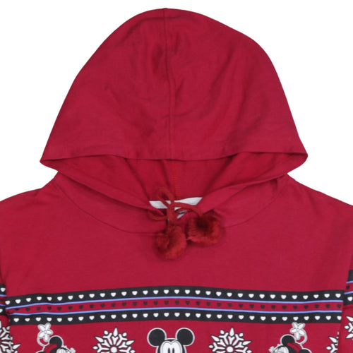 Disney Women's Red Hoodie XL Mickey Mouse Fair Isle Pullover Secret Possessions