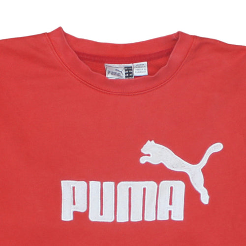 Puma Mens Red Crew Neck Logo Sweatshirt Size 2XL