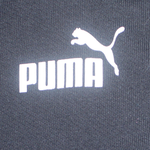Puma Boys Black & White Pullover Hoodie 15-16 Years Colourblock Logo Fleece