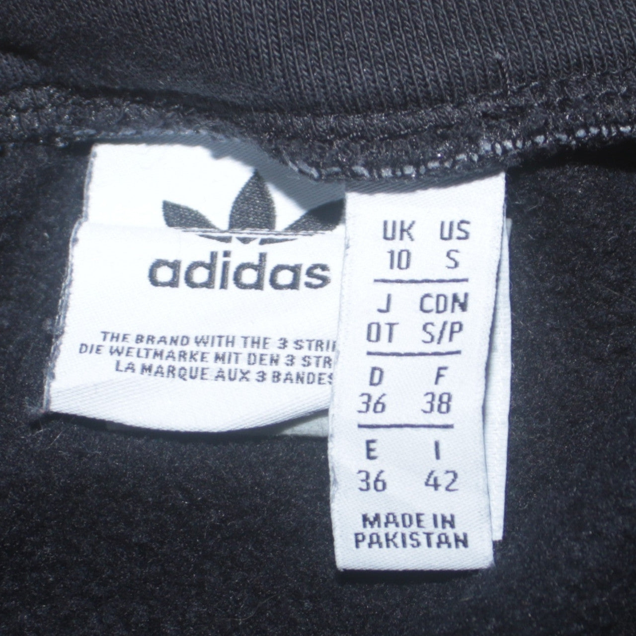 Adidas Women Black 1/4 Zip Sweatshirt UK 10 Logo Trim Long Sleeve